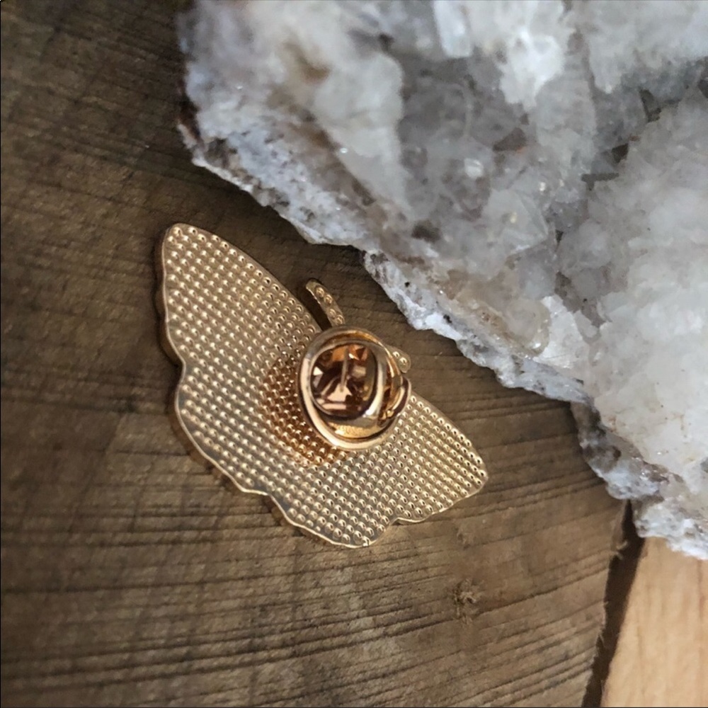 SOLD-MoonPhase Moth Brooch/Pin - Picture 5 of 7